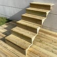 VINUOVO - BERLIN Escalier extérieur bois 6 marches H 105cm L-80cm - avec contre marche - vignette