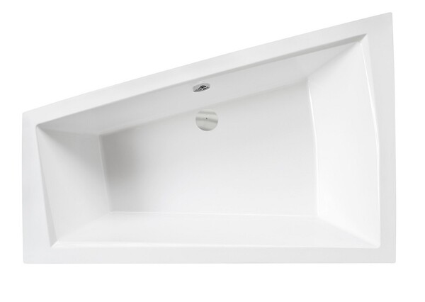 BESCO - Baignoire asymétrique blanche encastrée 170 x 125 cm + repose tête - INTIMA DUO SLIM - droite - large