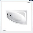 BESCO - Baignoire asymétrique - 140 x 80 cm - Droite - sans Habillage - avec Pieds - Vidage Chrome - CORNEA - vignette