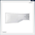 BESCO - Baignoire asymétrique - 150 x 75 cm - Gauche - avec Tablier - Pieds - Vidage Chrome - INTEGRA - vignette