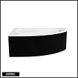 BESCO - Baignoire Asymétrique avec Tablier Noir - 160 x 100 cm - ARELA - GAUCHE - avec Repose Tête OFFERT - vignette