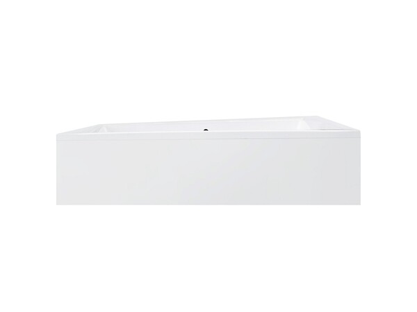 BESCO - Baignoire asymétrique 180 cm x 125 cm + tablier blanc + repose tête - INTIMA DUO - Droite - large