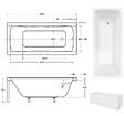 BESCO - Baignoire rectangulaire 160 x 70 cm + tablier blanc + repose tête - OPTIMA - vignette