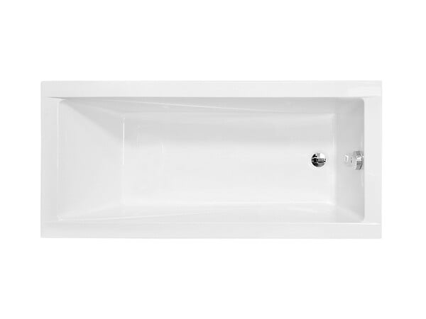 BESCO - Baignoire rectangulaire blanche à encastrer 160 x 70 cm + repose tête - MODERN SLIM - large