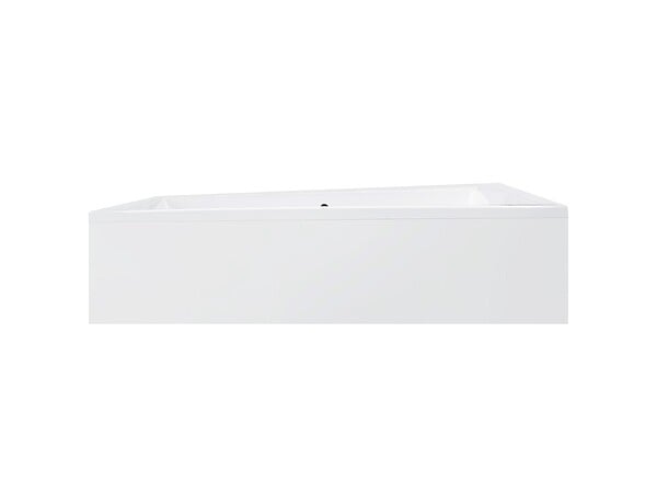 BESCO - Baignoire asymétrique 170 x 125 cm + tablier blanc + repose tête - INTIMA DUO - Droite - large