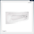 BESCO - Baignoire asymétrique - 150 x 80 cm - Gauche - avec Tablier - Pieds - Vidage Chrome - LUNA - vignette