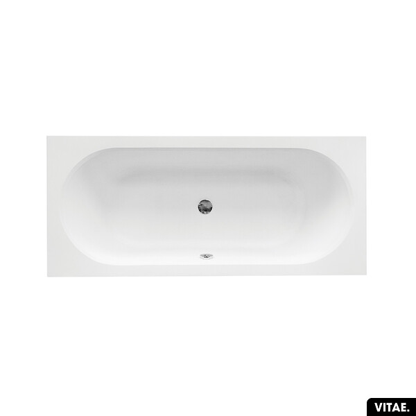BESCO - Baignoire rectangulaire 160 x 75 cm - avec Tablier Blanc et Repose Tête OFFERT | VITAE - large