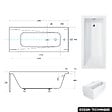 BESCO - Baignoire rectangulaire 170 x 70 cm - avec Tablier Blanc et Repose Tête OFFERT | MODERN - vignette