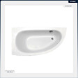 BESCO - Baignoire asymétrique - 150 x 70 cm - Gauche - avec Tablier - Pieds - Poignées - Repose-tête - Vidage Chrome - MILENA PREMIUM - vignette