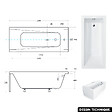 BESCO - Baignoire rectangulaire 170 x 70 cm - avec Tablier Noir Mat et Repose Tête OFFERT | MODERN - vignette