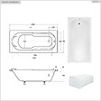 BESCO - Baignoire rectangulaire - 190 x 80 cm - sans Habillage - avec Pieds - Vidage Chrome - BONA - vignette