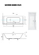 OTITEC - Baignoire Droite sans Tablier - 170 x 75 cm - QUADRO SANS TABLIER - REPOSE-TÊTE OFFERT - vignette