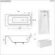 BESCO - Baignoire rectangulaire - 120 x 70 cm - sans Habillage - avec Pieds - Vidage Chrome - TALIA - vignette