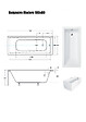 BESCO - Baignoire Droite sans Tablier - 180 x 80 cm - MODERN SANS TABLIER - REPOSE-TÊTE OFFERT - vignette