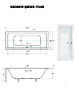 OTITEC - Baignoire Droite sans Tablier - 175 x 80 cm - QUADRO SANS TABLIER - REPOSE-TÊTE OFFERT - vignette