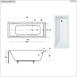 BESCO - Baignoire rectangulaire - 180 x 80 cm - sans Habillage - avec Pieds - Vidage Chrome - MODERN SLIM - vignette