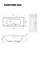 OTITEC - Baignoire Droite sans Tablier - 190 x 90 cm - QUADRO SANS TABLIER - REPOSE-TÊTE OFFERT - vignette