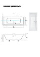 OTITEC - Baignoire Droite sans Tablier - 165 x 75 cm - QUADRO SANS TABLIER - REPOSE-TÊTE OFFERT - vignette