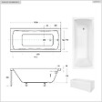 BESCO - Baignoire rectangulaire - 150 x 70 cm - sans Habillage - avec Pieds - Vidage Chrome - OPTIMA - vignette