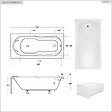 BESCO - Baignoire rectangulaire - 160 x 70 cm - sans Habillage - avec Pieds - Étagère bambou - Vidage Chrome - BONA - vignette
