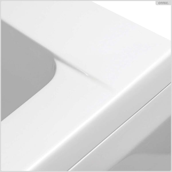 OTITEC - Baignoire rectangulaire - 175 x 80 cm - avec Tablier - Pieds - Vidage Chrome - QUADRO - large