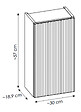 OTITEC - Meuble haut de salle de bain - 55 cm - Noir Mat - VOLTA - vignette