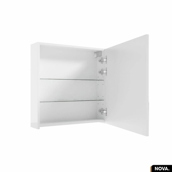 OTITEC - Armoire/Miroir de salle de bain | NOVA | Blanc | 60 x 60 x 15 cm - large
