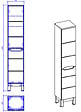 OTITEC - Colonne de salle de bain de 187 cm - Blanc - 2 portes - BALI - vignette