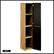 OTITEC - Colonne de salle de bain - 170 cm - Noir - 2 portes - SEA - vignette