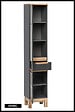 OTITEC - Colonne de salle de bain de 187 cm - Gris - 2 portes et 1 tiroir - BALI - vignette