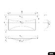 OTITEC - Vasque à encastrer avec siphon OFFERT | GEM | Blanc | 81 × 7 × 46 - vignette