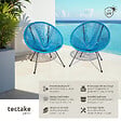 TECTAKE - Lot de 2 chaises de jardin Santana bleu - vignette