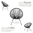 TECTAKE - Lot de 2 chaises de jardin Santana noir - vignette
