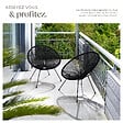 TECTAKE - Lot de 2 chaises de jardin Santana noir - vignette