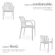 TECTAKE - Chaises de jardin ALCUDIA empilables et résistantes aux intempéries crème - vignette