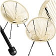 TECTAKE - Lot de 2 chaises de jardin Santana beige - vignette