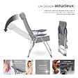 TECTAKE - 4 chaises de jardin pliantes en aluminium avec appui-tête gris - vignette
