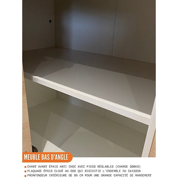 CUISINEANDCIE - Cuisineandcie - Meuble d'angle bas Eco Chene Naturel 1 porte L 105 cm - large