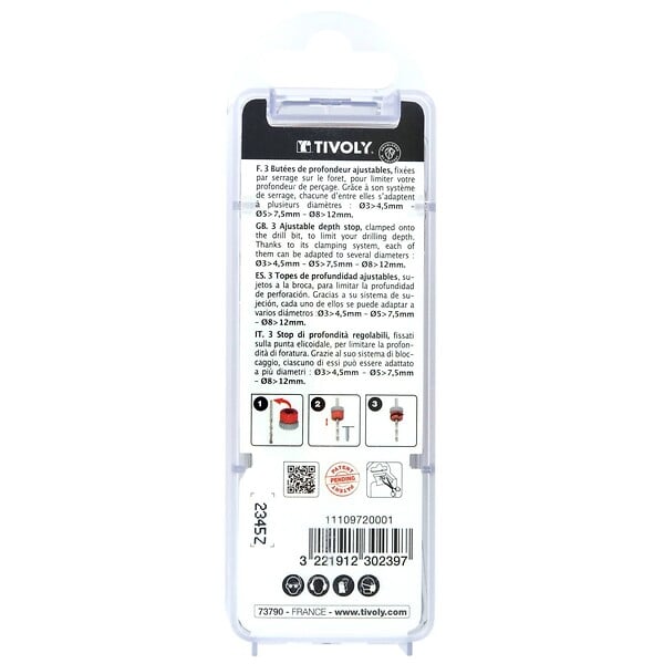 TIVOLY - Tivoly   LOT DE 3 BUTEES DE PROFONDEUR TECH  PR FORET 3-5/5-8/8-12MM - large