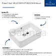 VILLEROY & BOCH - Timbre d'office SOLBAC O.NOVO - Dimensions : 595 x 200 x 500 mm - couleur : blanc - Avec trop plein- réf : 63220001 - VILLEROY ET BOCH - vignette