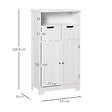 KLEANKIN - Meuble bas de salle de bain multi-rangements grande niche 2 tiroirs placard double porte avec étagère MDF blanc - vignette