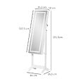 HOMCOM - Armoire à bijoux sur pied multi-rangement avec miroir LED MDF blanc - vignette