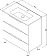 ONDEE - Meuble salle de bain à poser ALASKA -80cm - Bois - 3 Tiroirs - vignette