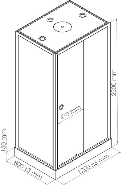 ONDEE - Cabine de douche hydromassante RADIO NOGEA - Sans silicone - Noir mat - 120x80cm - large