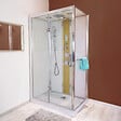 ONDEE - Cabine de douche hydromassante radio et Bluetooth SÖREN SLIM - 140x80cm - Chromé - vignette