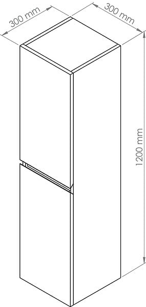 ONDEE - Colonne de salle de bain à suspendre TRENDY 2 Portes - Largeur 30cm - mélaminé bois - large