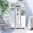 HOMCOM - Meuble colonne de salle de bain moderne 34L x 24l x 170H cm blanc - vignette