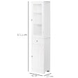 KLEANKIN - Meuble colonne de salle de bain placard porte acrylique 2 étagères placard porte 1 étagère tiroir MDF blanc - vignette