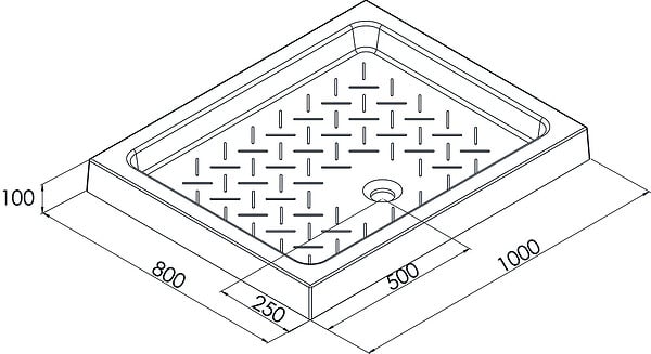 ONDEE - Receveur de douche  de douche CERA 2 - 100 x 80 cm - Céramique blanche - large