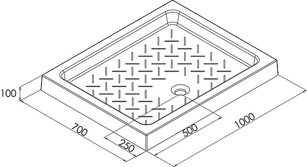 ONDEE - Receveur de douche CERA 2 - 100 x 70 cm - Céramique - Blanc - large